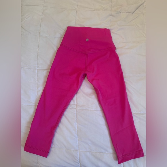 Lululemon Sonic Pink Align High Rise Crop Leggings - Size 2 - Picture 6 of 10